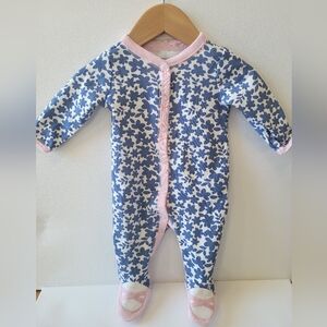 Floral Blue and Pink Kids One Piece